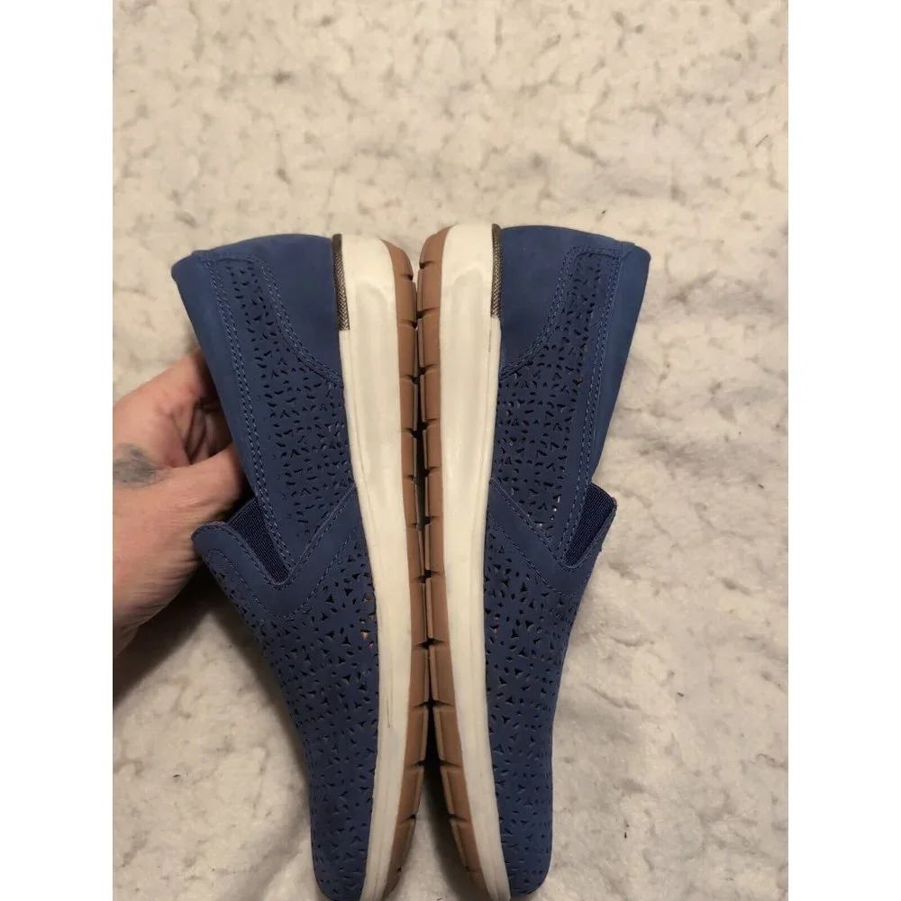 WALKING CRADLES Womens Blue Orleans Wedge Slip On Leather Sneakers Size 8N - Picture 4 of 10